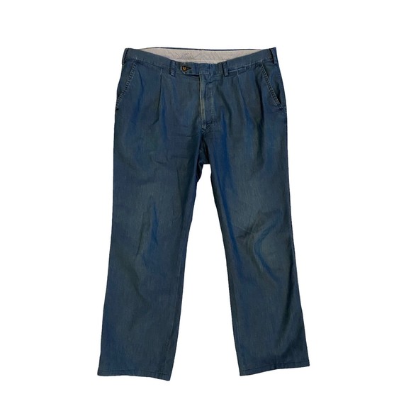 Tincati Milano Blue Pleated Chino Pants Men’s 41X29 100% Cotton Made In Italy